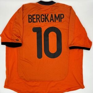 Bergkamp #10 Netherlands 2000/2001 Home ORIGINAL Nike Soccer Jersey (XXL)
